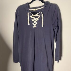 Ultra Flirt Lavender Hoodie Dress with Cream Laces